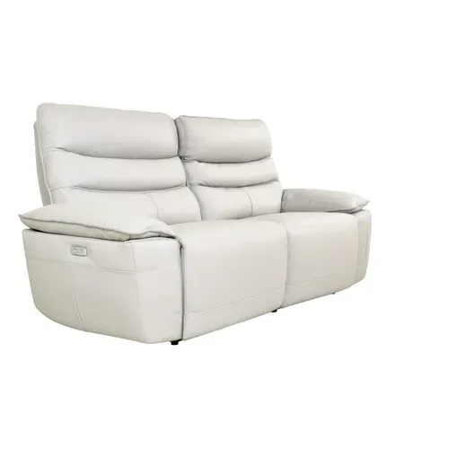 Canapé 3 places 2 relax électriques EVOGG cuir et croûte de cuir blanc