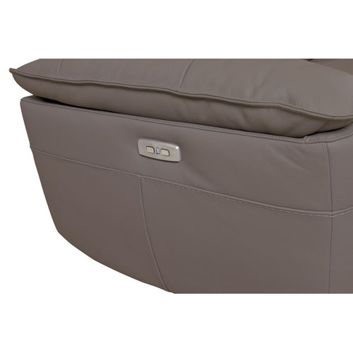 Canapé 2 places 2 relax électriques EVOGG cuir et croûte marron glacé vue accessoires