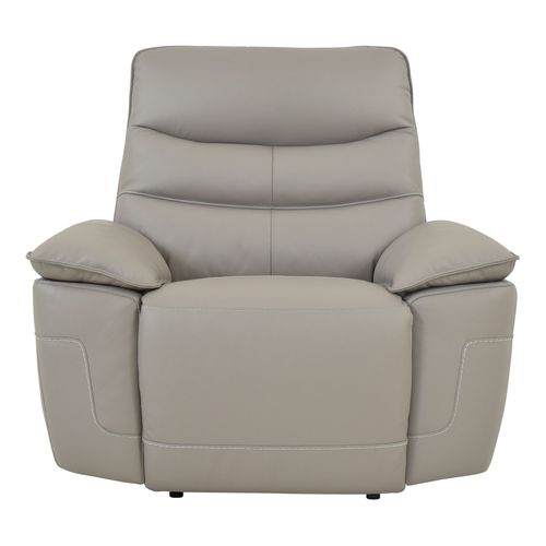 Fauteuil relax électrique EVOGG cuir et croûte taupe et gris