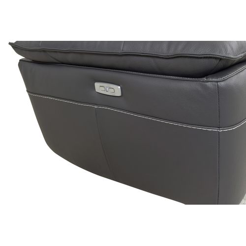 Fauteuil relax électrique EVOGG cuir et croûte gris foncé