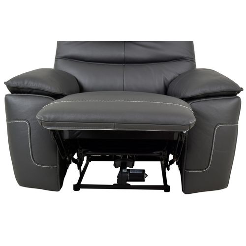 Fauteuil relax électrique EVOGG cuir et croûte gris foncé