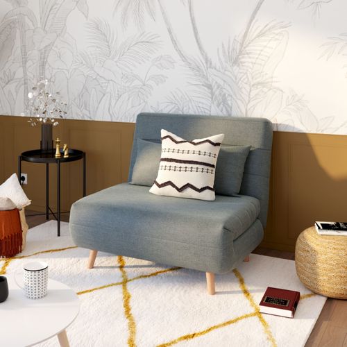 Fauteuil convertible IGLOO tissu Gris/Bleu