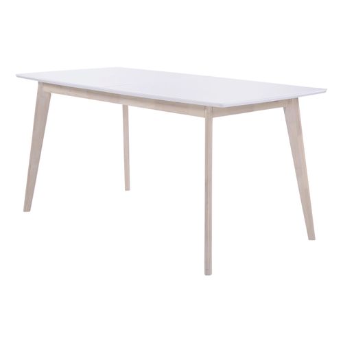 Table extensible L160-200 cm MALENA scandinave bois et blanc