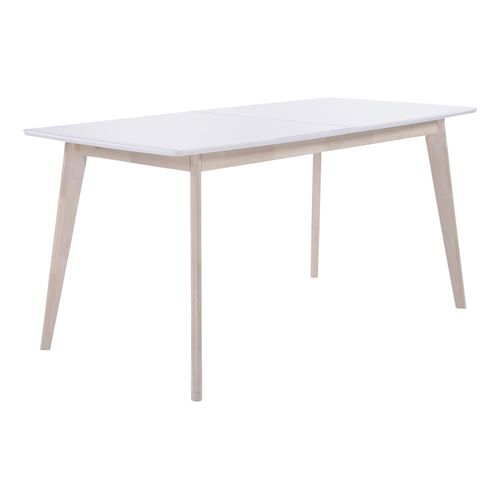 Table extensible L160-200 cm MALENA scandinave bois et blanc