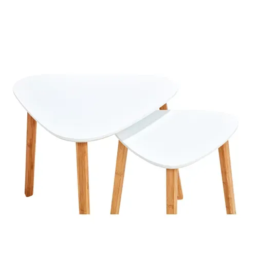 Table basse gigogne scandinave LOUKA Blanc vue accessoires