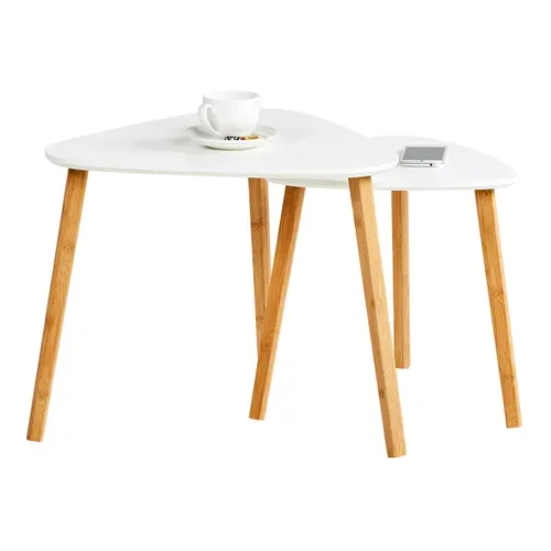Table basse gigogne scandinave LOUKA Blanc