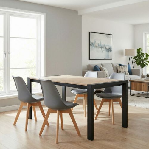 Table extensible L.120/160 cm CAMDEN Chêne sonoma/noir