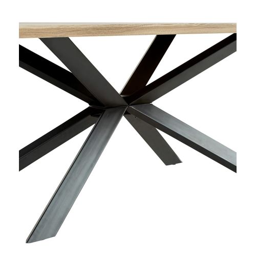 Table à manger L.180 cm ARYA imitation chêne gris et noir