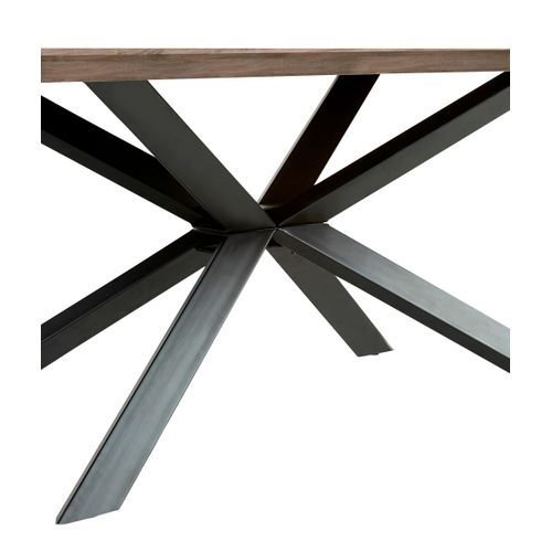 Table à manger L.180 cm ARYA imitation chêne gris et noir