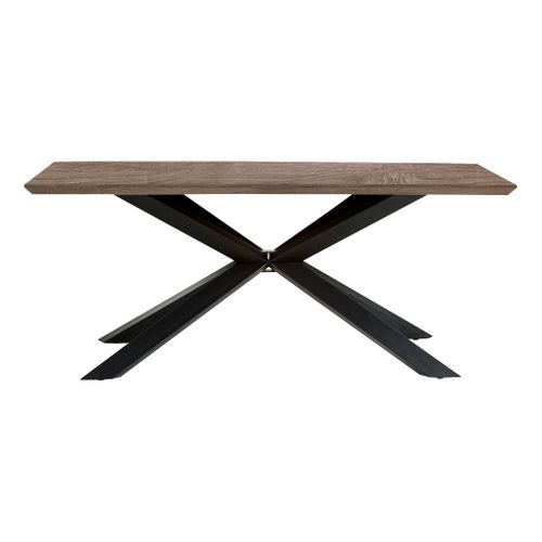 Table à manger L.180 cm ARYA imitation chêne gris et noir