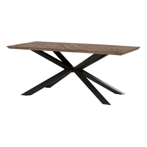 Table à manger L.180 cm ARYA imitation chêne gris et noir