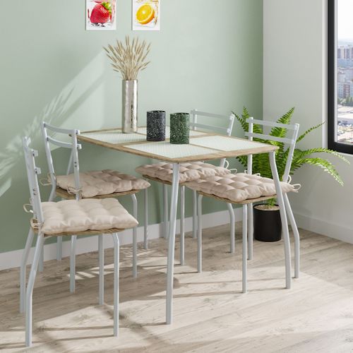 Coin repas RICK 2 Blanc/chêne