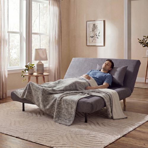Canapé 2 places convertible IGLOO tissu gris