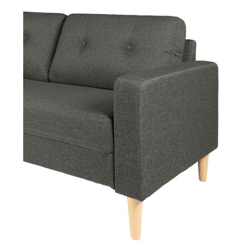 Canapé 3 places DARIO tissu Gris anthracite