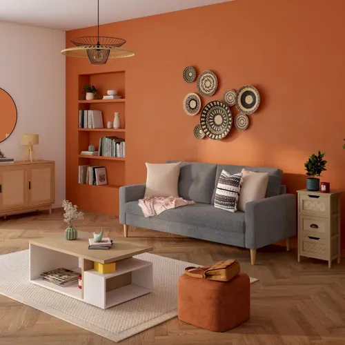 Canapé 3 places DARIO tissu Gris clair