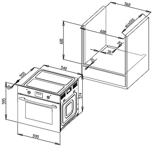 Four encastrable AYA AFC74BX 73 L Inox