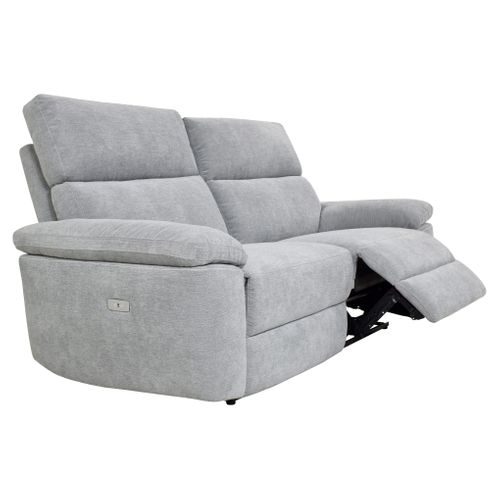 Canapé 3 places 2 relax électriques ORION tissu gris clair