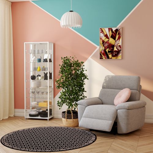 Fauteuil relax électrique ORION tissu gris clair vue d'ambiance 1