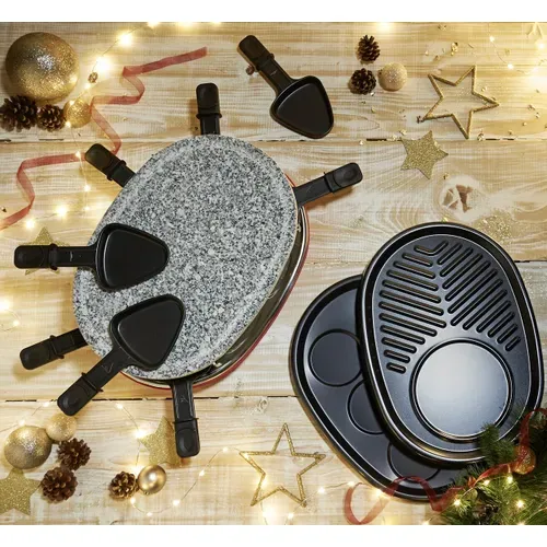 Raclette/pierre/gril/crêpe AYA RAC 3EN1 Rouge