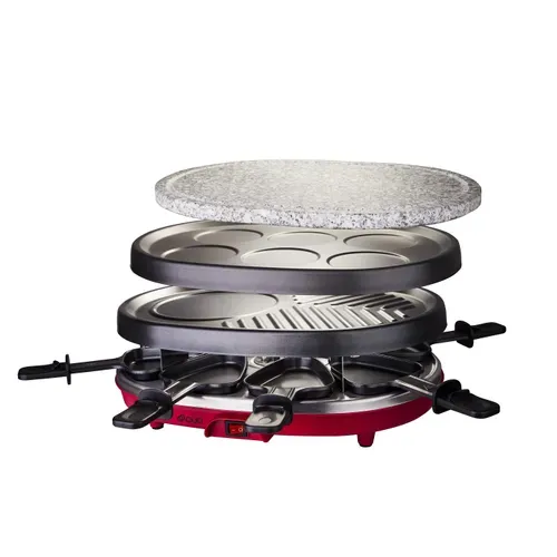 Raclette/pierre/gril/crêpe AYA RAC 3EN1 Rouge