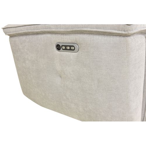 Fauteuil relax 3 moteurs ADAM tissu gris beige vue accessoires