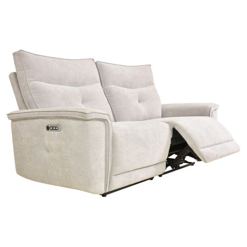 Canapé relax 3 places 3 moteurs ADAM tissu gris beige