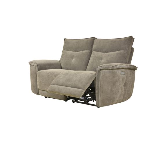 Canapé relax 2 places 2 moteurs ADAM tissu marron