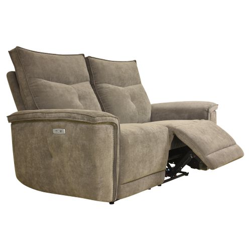 Canapé relax 2 places 2 moteurs ADAM tissu marron