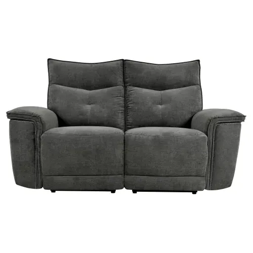 Canapé relax 2 places 2 moteurs ADAM tissu gris foncé