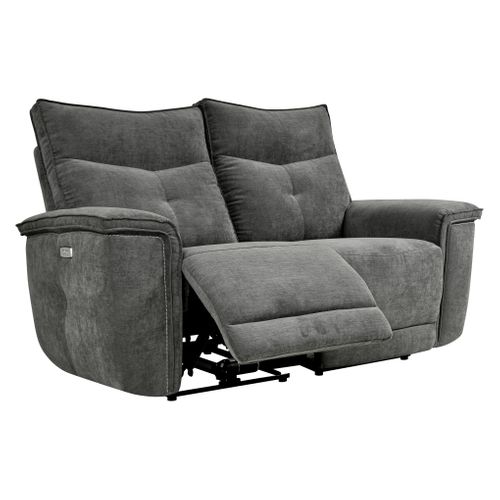 Canapé relax 2 places 2 moteurs ADAM tissu gris foncé