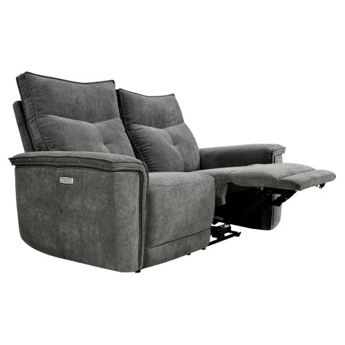 Canapé relax 2 places 2 moteurs ADAM tissu gris foncé