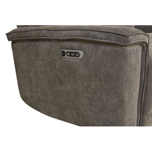 Canapé relax 2 places 3 moteurs ADAM tissu marron vue accessoires