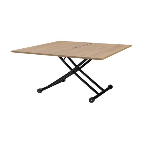 Table 2 en 1 relevable LILIAN imitation Chêne et noir