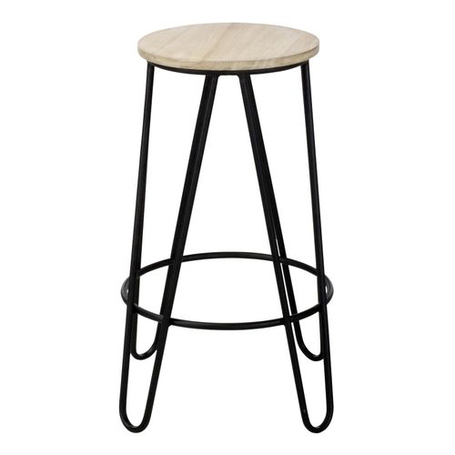 Tabouret de bar H. 63 cm ESSIA 2 Bois clair/noir