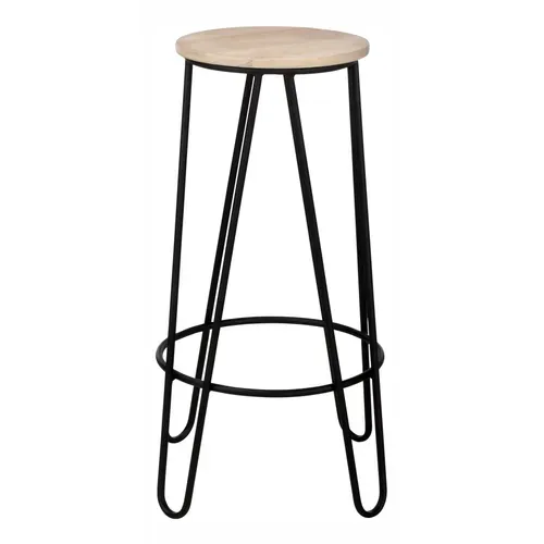 Tabouret de bar H.74 cm ESSIA 2 Bois clair /noir