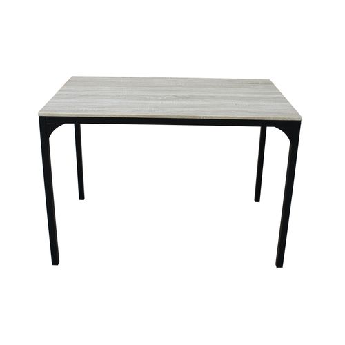 Ensemble table + 4 chaises EDISON Noir et Imitation chêne