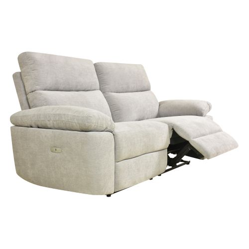 Canapé 3 places 2 relax électriques ORION tissu gris beige
