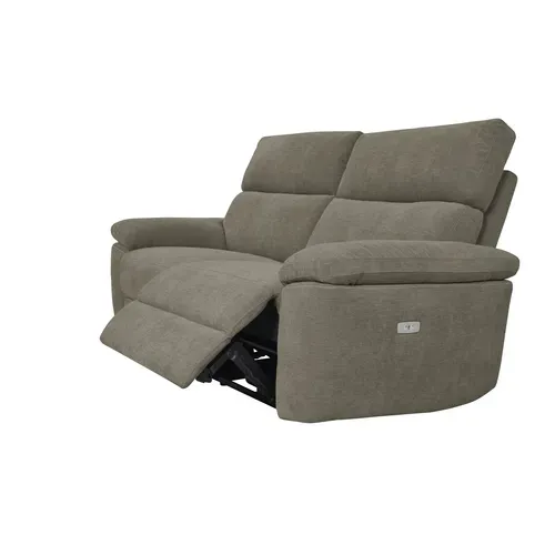 Canapé 3 places 2 relax électriques ORION tissu marron vue de profil