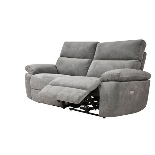 Canapé 3 places 2 relax électriques ORION tissu gris foncé