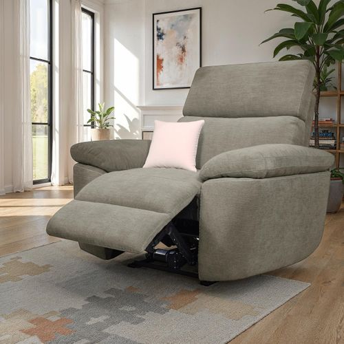 Fauteuil relax électrique ORION tissu marron vue d'ambiance 1