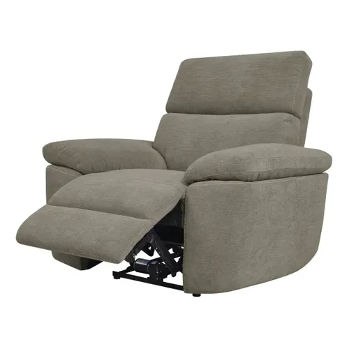 Fauteuil relax électrique ORION tissu marron vue de profil