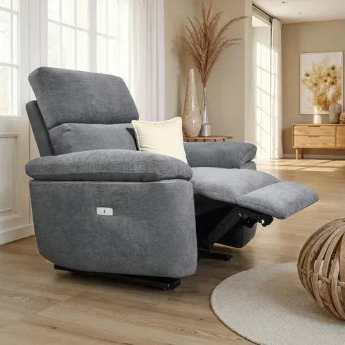 Fauteuil relax électrique ORION tissu gris foncé vue d'ambiance 1