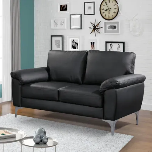 Canapé 2 Places MOBY Polyuréthane noir