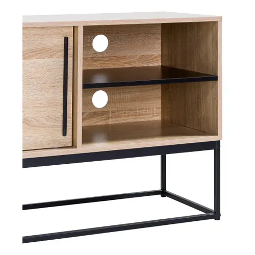 Meuble TV industriel  Noir/chêne VINCENTE