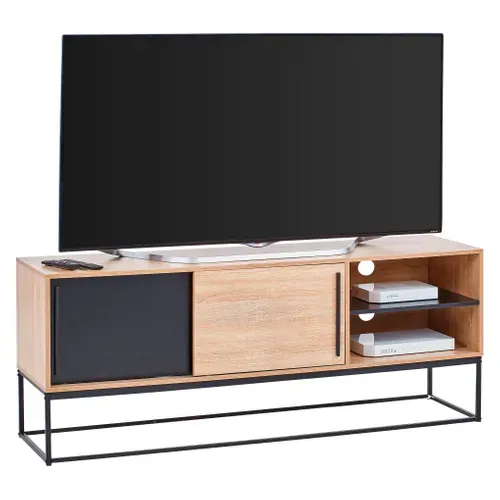 Meuble TV industriel  Noir/chêne VINCENTE