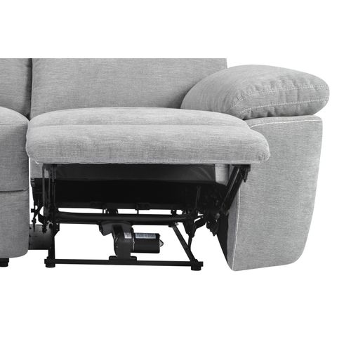 Canapé 2 places 2 relax électriques ORION tissu gris clair