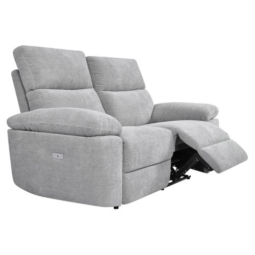 Canapé 2 places 2 relax électriques ORION tissu gris clair