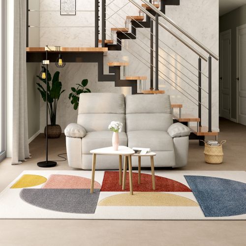 Canapé 2 places 2 relax électriques ORION tissu gris beige