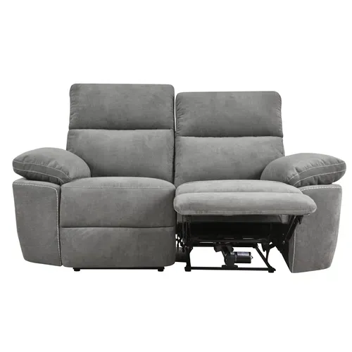 Canapé 2 places 2 relax électriques ORION tissu gris foncé vue de face
