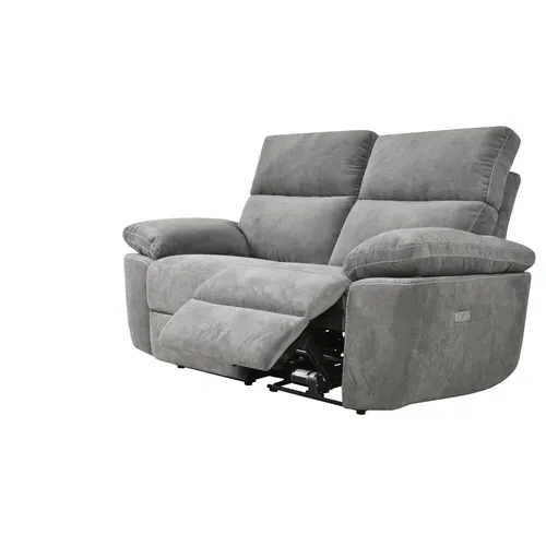 Canapé 2 places 2 relax électriques ORION tissu gris foncé vue de profil